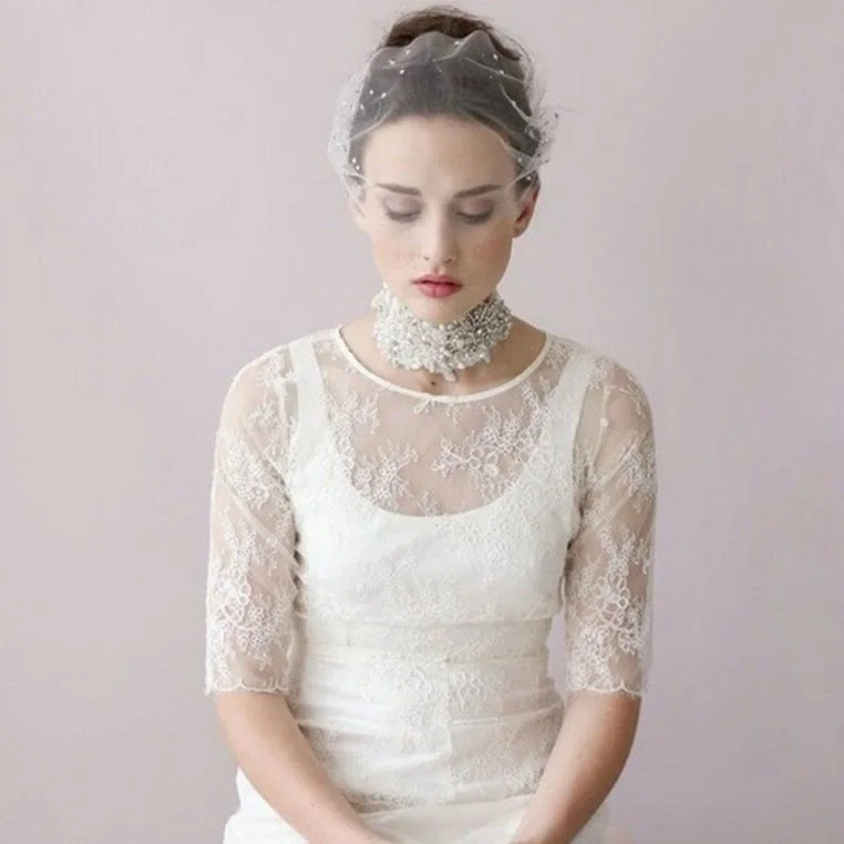 Voilette visage blanche de mariage Voilette visage blanche de mariage
