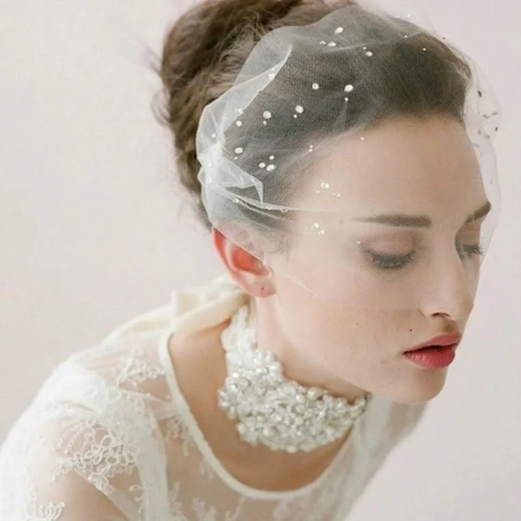 Voilette visage blanche de mariage Voilette visage blanche de mariage