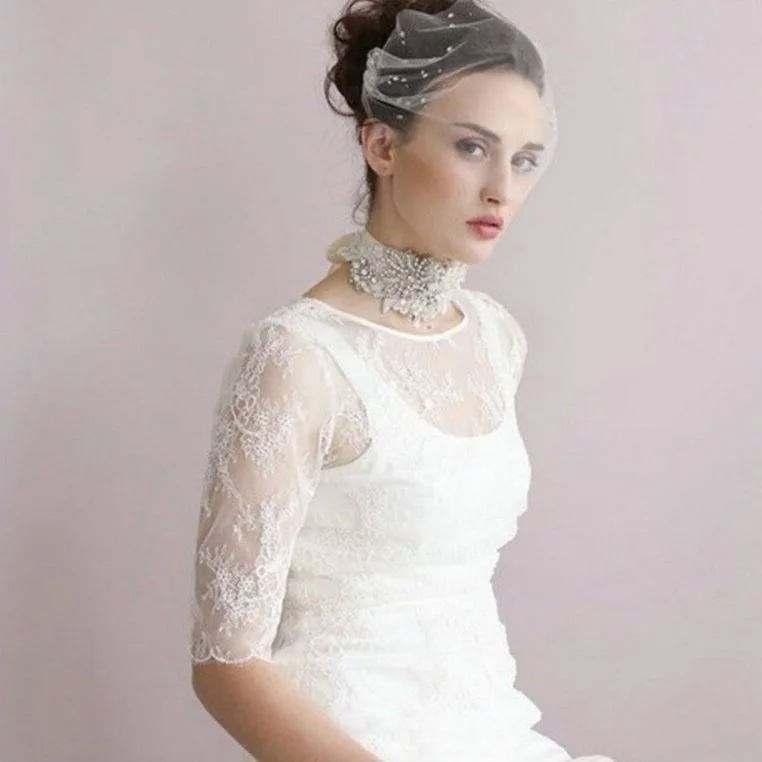 Voilette visage blanche de mariage Voilette visage blanche de mariage