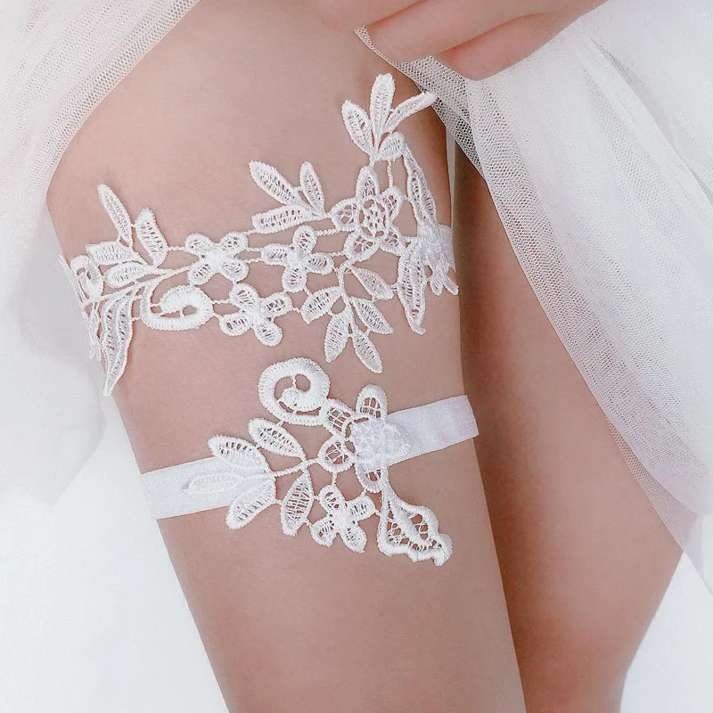 Jarretière mariage en dentelle élastique