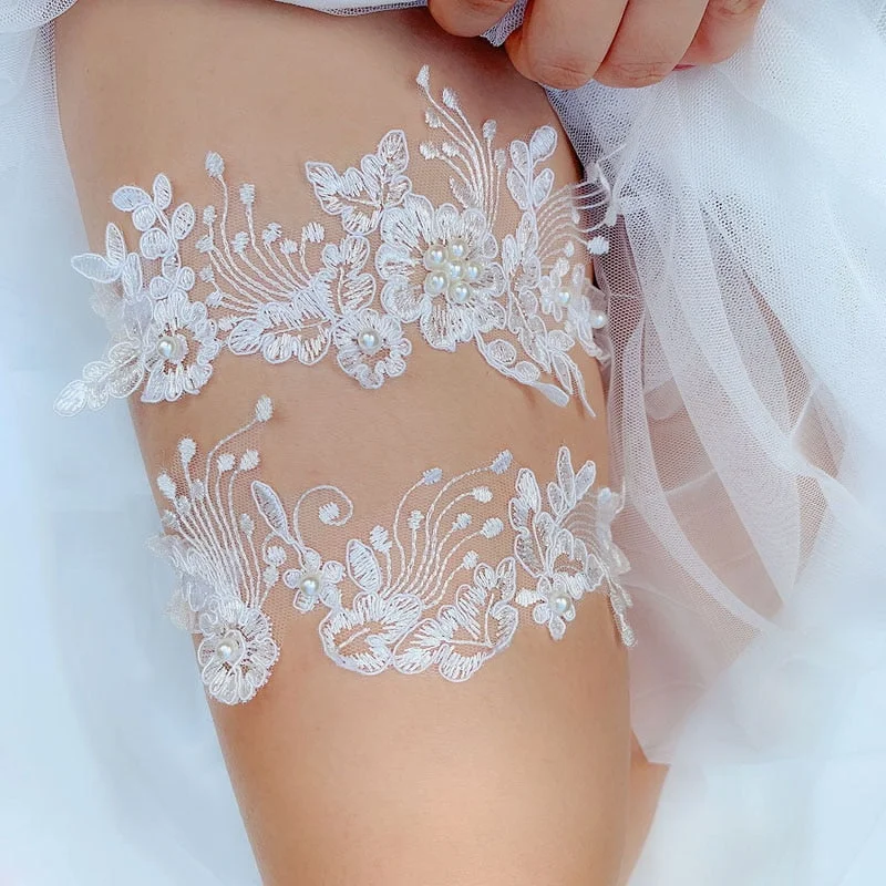 Jarretière mariage en dentelle élastique