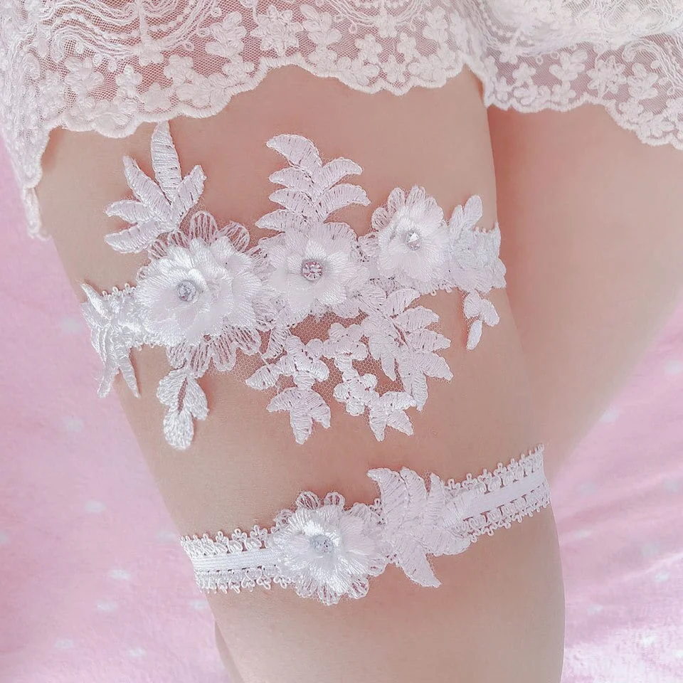 Jarretière mariage en dentelle élastique