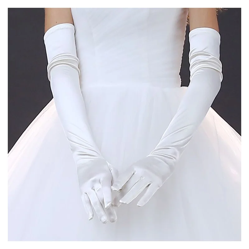 Gants de mariage long en satin Gants de mariage long en satin