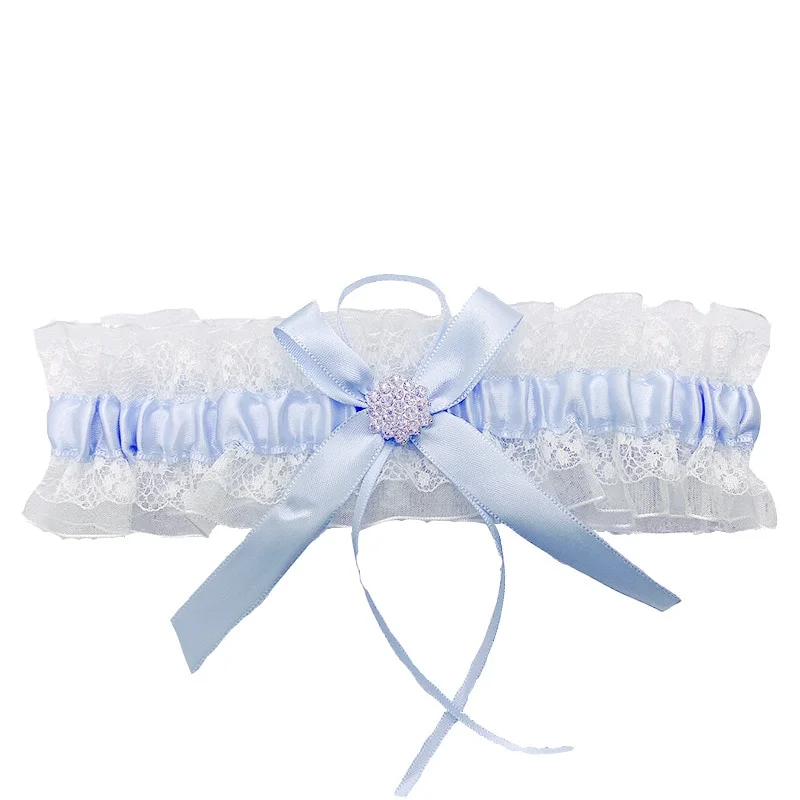 Jarretière mariage en dentelle élastique avec noeud