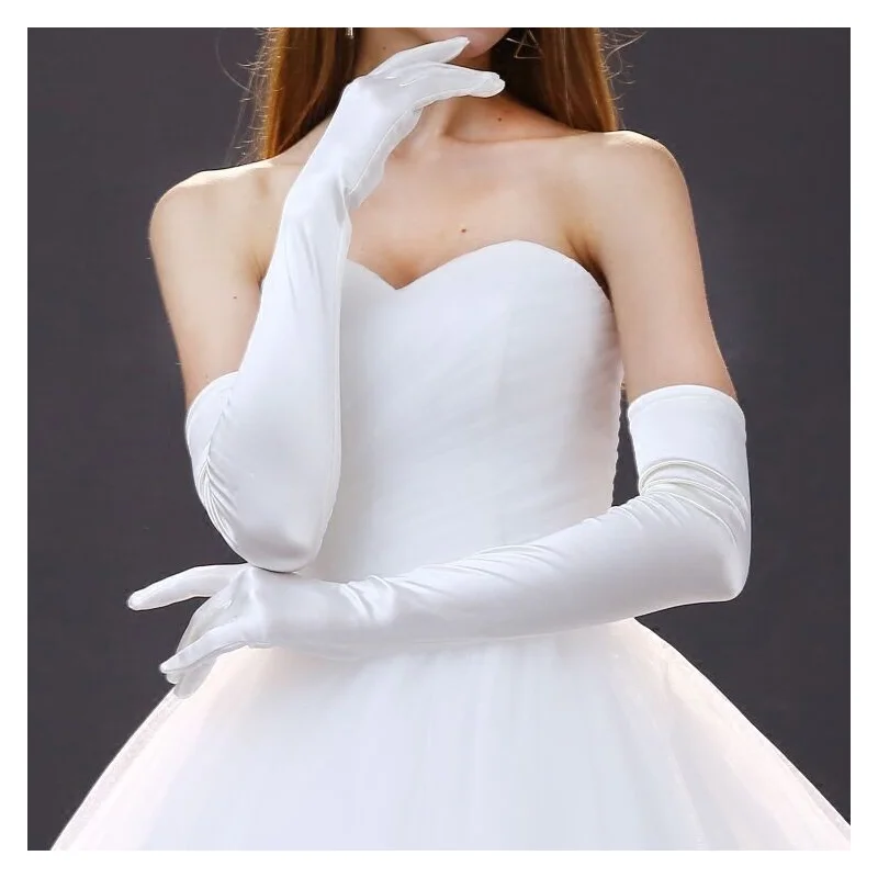 Gants de mariage long en satin Gants de mariage long en satin