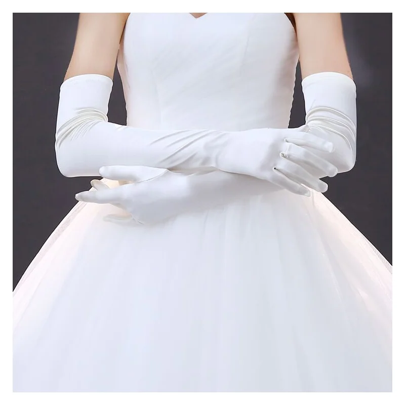 Gants de mariage long en satin Gants de mariage long en satin