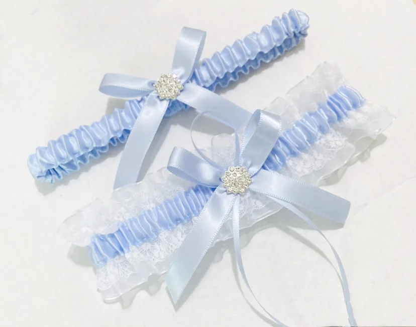 Jarretière mariage en dentelle élastique avec noeud