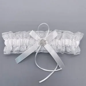 Jarretière mariage en dentelle élastique avec noeud Jarretière mariage en dentelle élastique avec noeud