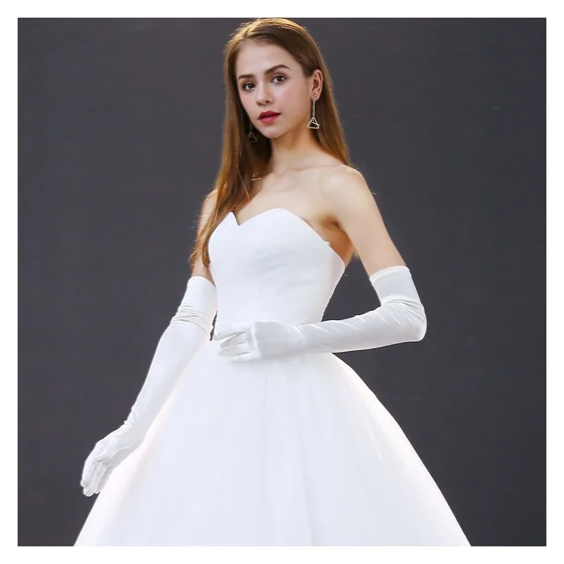 Gants de mariage long en satin Gants de mariage long en satin