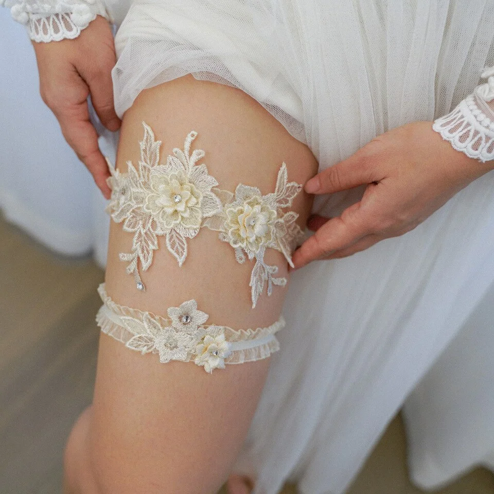 Jarretière mariage en dentelle élastique