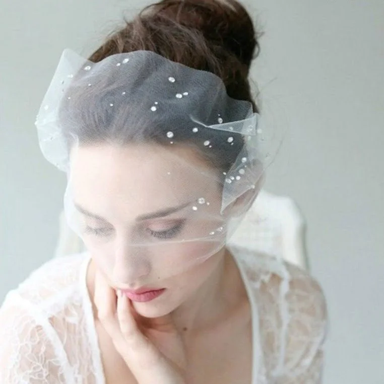 Voilette visage blanche de mariage Voilette visage blanche de mariage