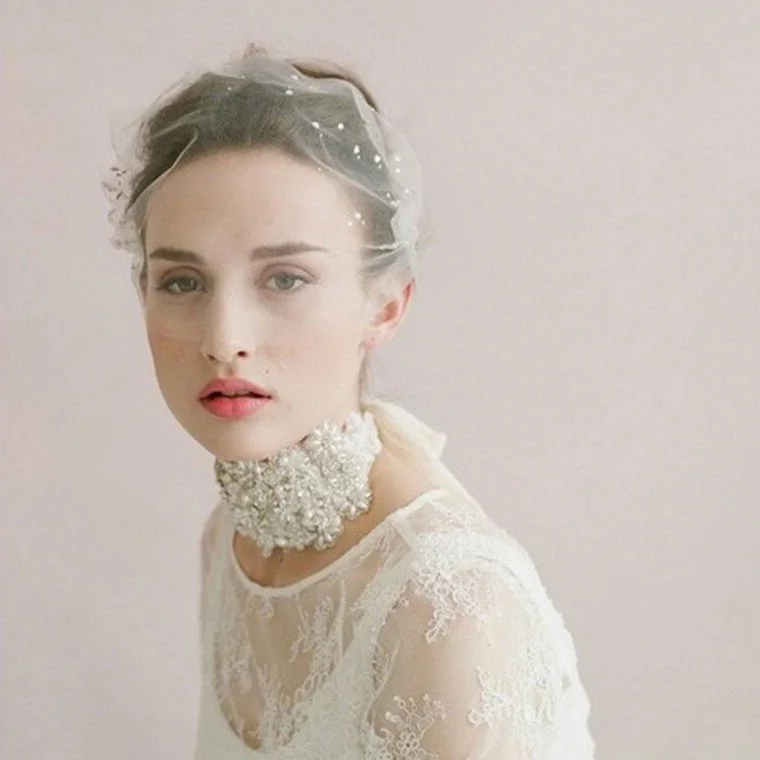 Voilette visage blanche de mariage Voilette visage blanche de mariage